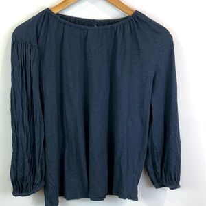 Velvet by Graham & Spencer Navy Vintage Slub Tee size S